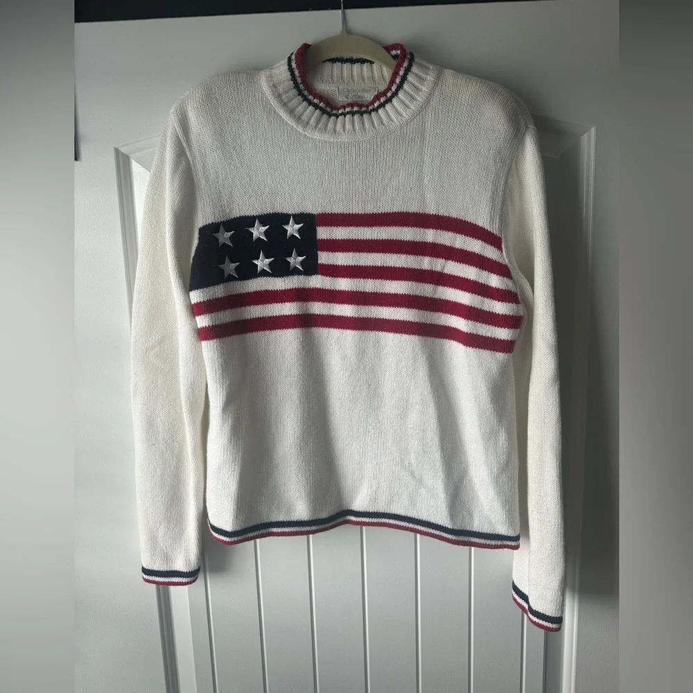 Vintage Christopher & Banks American Flag Sweater - Picture 1 of 7